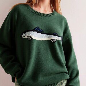 Green Knit Crewneck Sweater - Carp Design Bestseller NWT